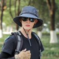 thumbnail image 6 of Shenmeida Sun Hat for Men Windrproof Wide Birm String Bucket Hat UV Protection Boonie Hat for Fishing Hiking, 6 of 8
