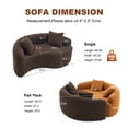 thumbnail image 2 of S-Curved Chenille Sectional Sofa with Dual-Depth Seating, 66.9" Modern Loveseat Couch with Pillows, Modular Sofa Couch, Comfy Luxury Floor Sofa for Apartment, Living Room, Office, Brown, 2 of 9