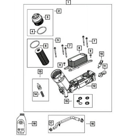 New Genuine Mopar Filter Engine Oil OE 68079744AD