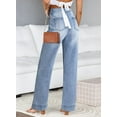 thumbnail image 2 of Women's Wide Leg Jeans High Waisted Stretchy Straight Leg Jeans Loose Trendy Denim Pants with Pocket, 2 of 12