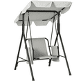 thumbnail image 1 of Outsunny 1-Seat Patio Swing Chair with Adjustable Canopy and Cushions, 1 of 10