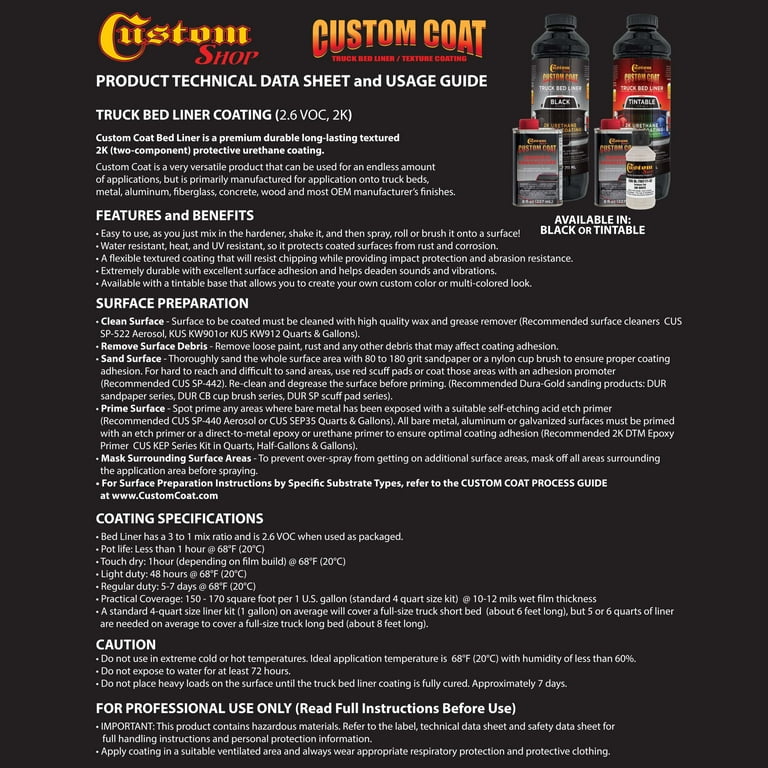 Custom Coat Adhesion Promoter Spray - Giant 16.9oz Cans (Pack Of 3) For Truck Bed Liner & Hard To Sand Surfaces