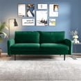 thumbnail image 3 of Pemberly Row Contemporary 70" Round Arm Velvet Sofa in Green, 3 of 5
