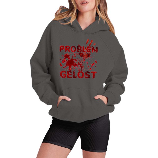 WEAIXIMIUNG Sweatshirts Mignons pour Femmes Preppy Hoodie Imprimé Manches Longues Pull Décontracté pour Automne Hiver