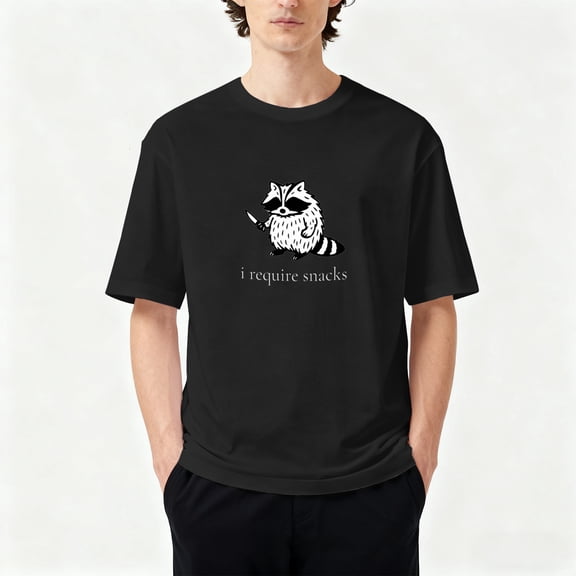 I Require Snacks Raccoon Tee – Funny Comfort Colors Shirt, Goblincore Animal Lover Gift, Cozy Snack Gremlin Tee