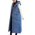 thumbnail image 4 of LYXSSBYX Women Long Sleeve Shacket Jacket Hot Sale Clearance Winter Coat Fashion Woman Lengthened and Thickened Medium Length Down Cotton Jacket, 4 of 8