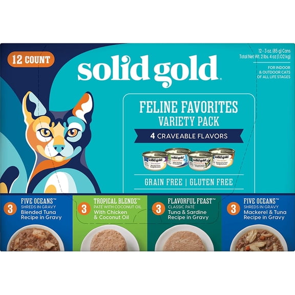 Cat Variety Pack Feline Favorites, Wet Canned Food, Variety 12 Pack