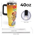 thumbnail image 3 of Tom And Jerry 40 Oz Tumbler With Handle And Straw, Stainless Steel Vacuum Travel Mug, Double Wall Vacuum Insulated Tumbler With Lid, Water Bottle for Gifts Party Office Coffee, 3 of 8
