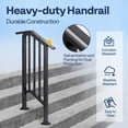 thumbnail image 5 of SPECSTAR 2-Pack Galvanized Steel Hand Rails for Outdoor Steps – 13.5" Black Oval and Safety Balusters Exterior Railing Kit for Porch, Deck, or Indoor Stairs (2-Step, Black), 5 of 9