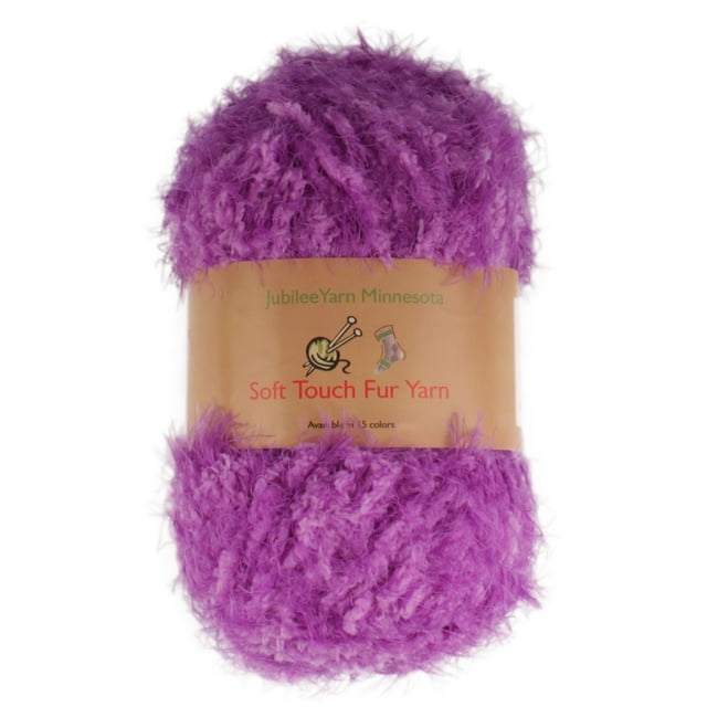 JubileeYarn Soft Touch Fuzzy Fur Yarn 74yd/skein Deep Purple 2