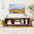 thumbnail image 2 of Costway 47.5" Console Cabinet for 55-Inch TVs whth Storage Shelves Heavy-duty Metal Legs, Brown, 2 of 10