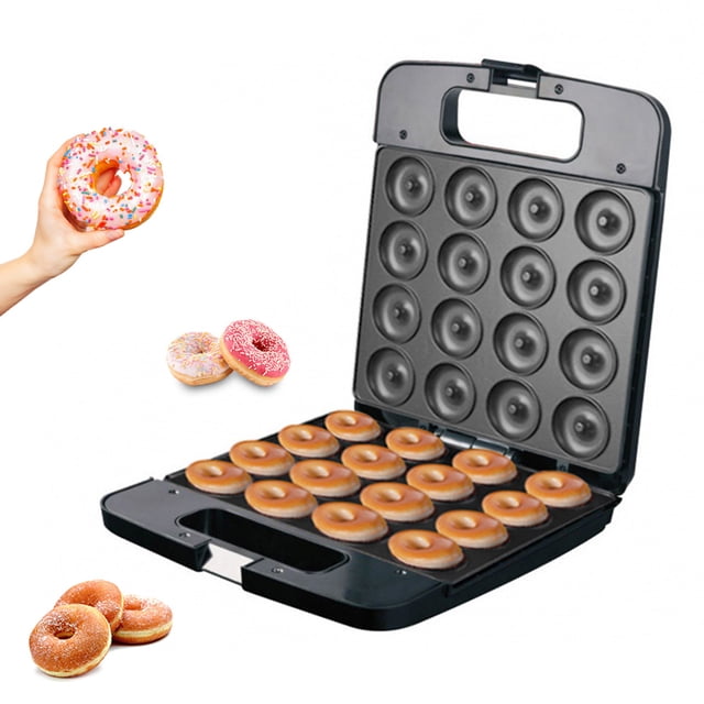 Aoresac Mini Machine à Beignets Compacte pour la Maison - Antiadhésive, 16 Beignets, Parfaite pour Fêtes et Cadeaux, Prise US, Design ABS Noir
