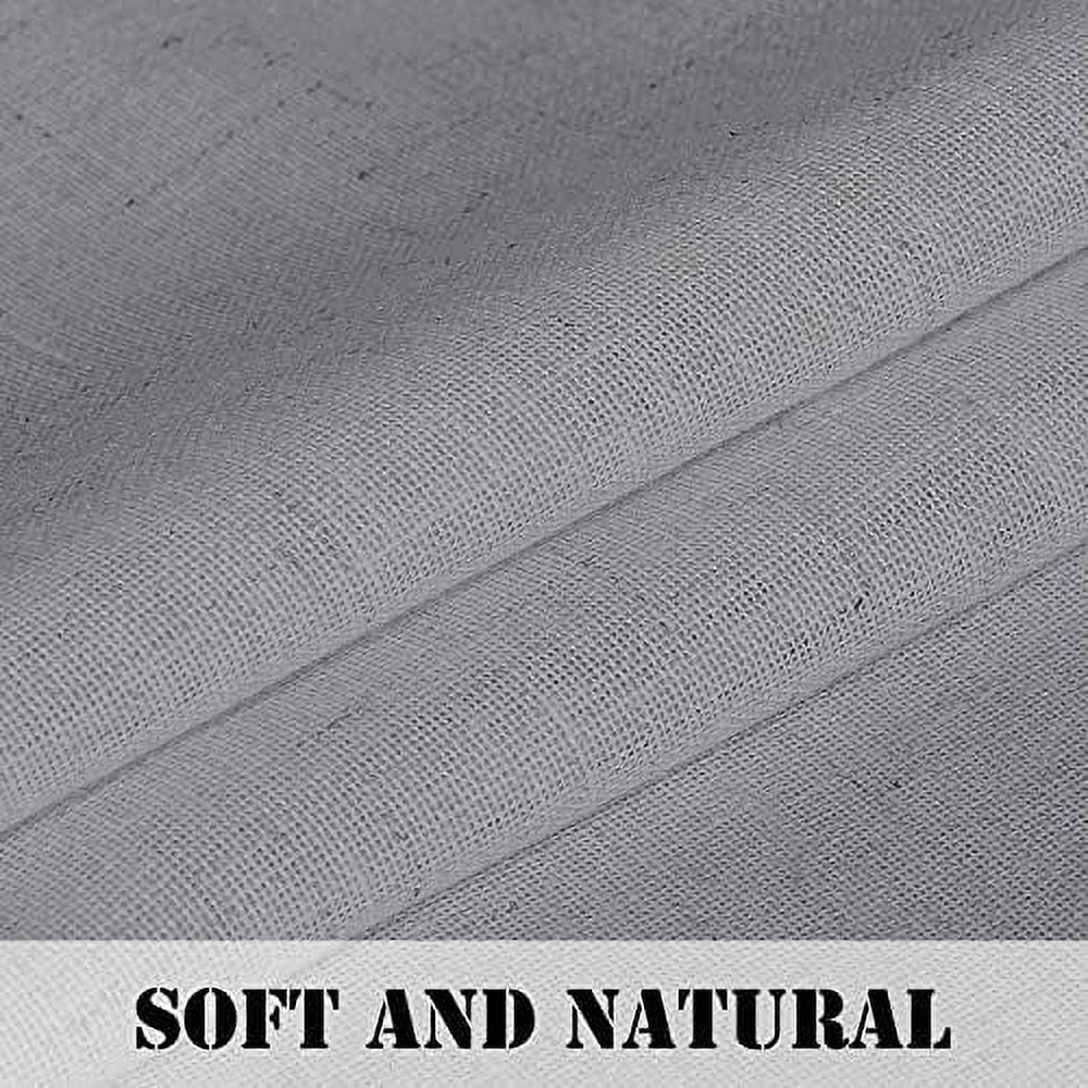 PrimeBeau Elegant Vintage Privacy Semi Sheer Linen Blended Nickel Grommet Window Panels, 52" W x 96" L, Dove