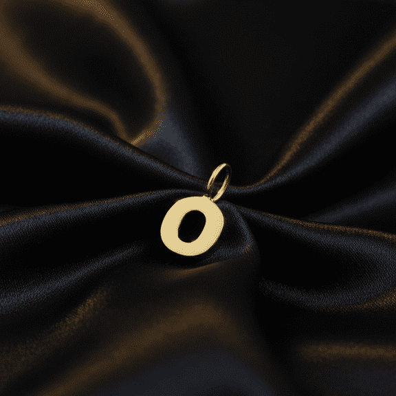 Vinali 14K Solid Yellow Gold O Initial Pendant for Women & Teens