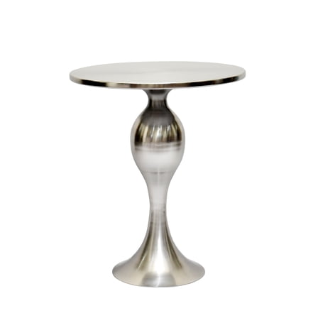 Sculptural Pedestal Polished Nickle Side Table