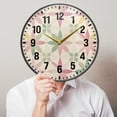 thumbnail image 6 of Yayeee Wall Clock Battery Operated 9.5" Silent Quartz Non-Ticking for Living Room Decor, Light Pink Geometric, 6 of 8