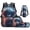 Blue Highland Cow, variant on Boys 17 Inch Backpack Set, 4 PCS Lightning Truck Print School Bookbag with Lunch Box, Water Bottle Sleeve and Pencil Case for Boys and Girls