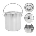 thumbnail image 3 of Stainless Steel Bucket Milk Pail With Lid And Handle Metal Compost Bucket Kitchen Compost Bin Food Scrap Slop Bucket Metal Pail For Kitchen Food Waste Silver, 3 of 8