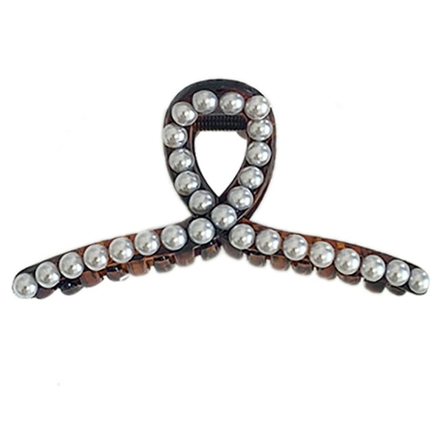Pince à Cheveux Femme Fausse Perle Rétro Antidérapante Pince à Cheveux Barrette