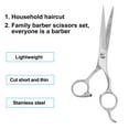 thumbnail image 2 of 7 Inch Length Straight Scissors for Long Short Thick Hard Soft Hair for Men Women Silver Tone, 2 of 6