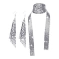 thumbnail image 3 of Pendientes largos con borlas Sunnimix Plata, 3 of 7