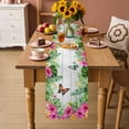 thumbnail image 2 of Tropical Spring Table Runner 72 Inches, Floral Leaves Butterflies Gray Wooden Bed Runner Dresser Scarves Tabletop for Indoor Outdoor Parties/Ceremony/Banquet, 16" x 72", 2 of 9