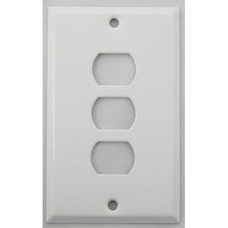 Steel Despard Wall Plate - smooth white one gang wall plate for three despard switches