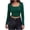 Green, variant on Womens Crop Tops Ribbed Basic Casual Long Sleeve Square Neck Solid Slim Fashion Tops Black S
