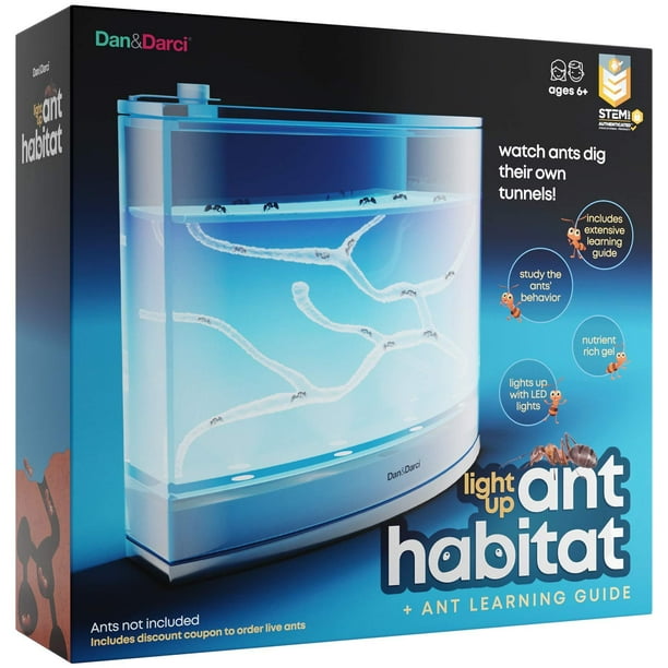 Lightup Ant Habitat for Kids LED Ant Farm for Live Ants (not
