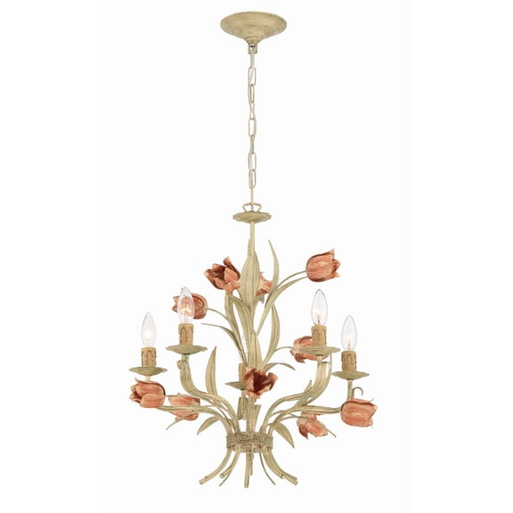 4805-SR Crystorama Lighting Southport - Five Light Mini Chandelier In Minimalist Style - 20 Inches Wide By 22 Inches High     -Traditional