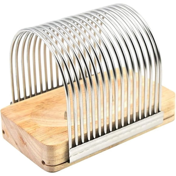 Bread Slicer, Stainless Steel Manual Bread Slicer, Compact Bread Cutter Even Thickness Manual Bread Cutting Board for Homemade Bread, Cakes, Bagels
