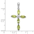 thumbnail image 2 of White Sterling Silver Charm Pendant Themed Peridot Marquise Green Diamond 30 mm 17, 2 of 3