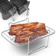 thumbnail image 3 of Air Fryer Rack for Double Basket Air Fryers Stainless Steel Grilling Rack Air Fryer Accessories Cooking Rack Toast Rack for Oven Microwave Baking Roasting, 3 of 11