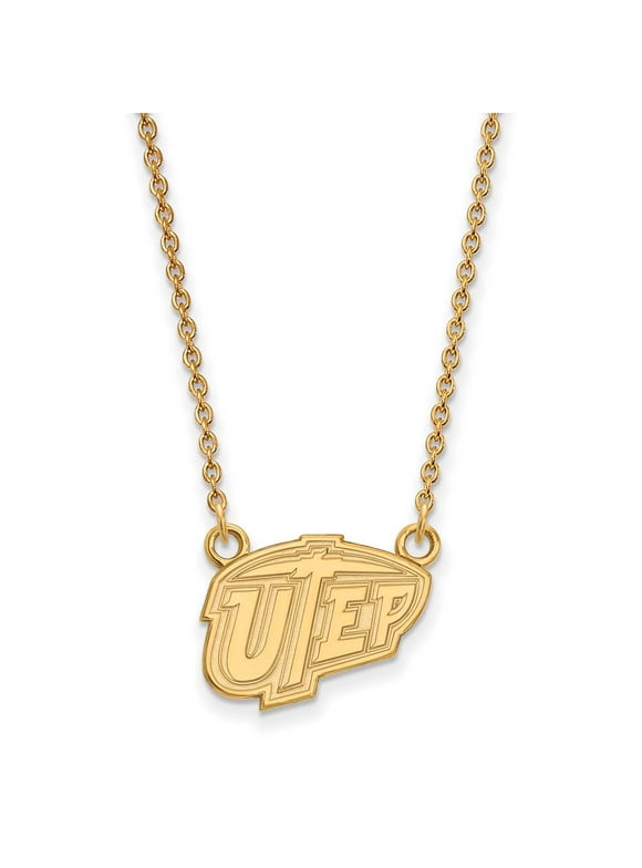 10k Gold LogoArt University of Texas at El Paso Small Pendant 18 inch Necklace Q1Y008UTE-18