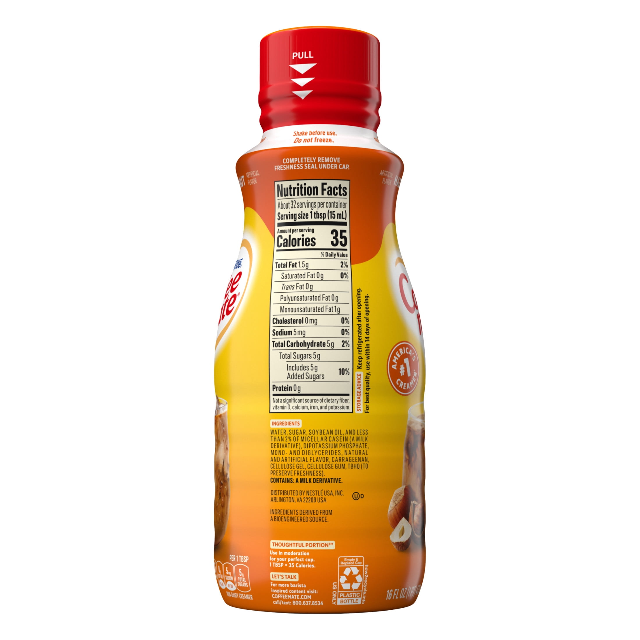 Nestle Coffee mate Hazelnut Liquid Coffee Creamer, 16 fl oz
