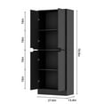 thumbnail image 3 of 71" Tall Pantry Cabinet with 4 Doors, Freestanding Larder & Kitchen Hutch Cabinet with Adjustable Shelves for Dining Room, Black, 3 of 9