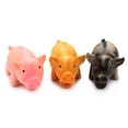 thumbnail image 4 of EeaseMX 2 juguetes de látex con sonido de voz para perros, con forma de cerdo de goma que grita y chirría, para masticar (amarillo y negro), 4 of 8