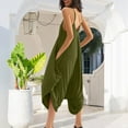 thumbnail image 4 of Plus Size Jumpsuit Clearance Women's Casual Sleeveless Loose Straps Solid High Waist Wide Leg Jumpsuit Rompers With Pocket Jumpsuit For Women Summer, 4 of 9