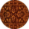 thumbnail image 1 of Ahgly Company Machine Washable Indoor Round Oriental Yellow Traditional Area Rugs, 4' Round, 1 of 4