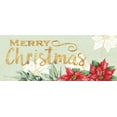 thumbnail image 2 of Grove, Beth 18x10 Black Ornate Wood Framed with Double Matting Museum Art Print Titled - Watercolor Poinsettia Merry Christmas, 2 of 4
