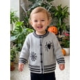 thumbnail image 3 of RUINIXCW Toddler Baby Boys Halloween Cardigans Fashion Spider Embroidery Long Sleeve Button Up Knit Sweaters, 3 of 8