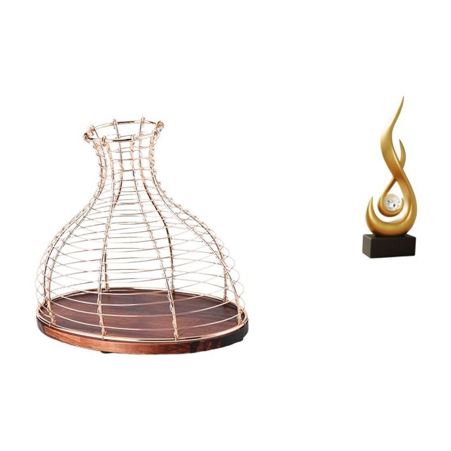 Portacorchos de vino,Soporte de metal para corcho de vino,tapón de vino,expositor,Escultura abstracta de fuego,Estatua de arte abstracto para decoración del hogar,Escultura de fuego