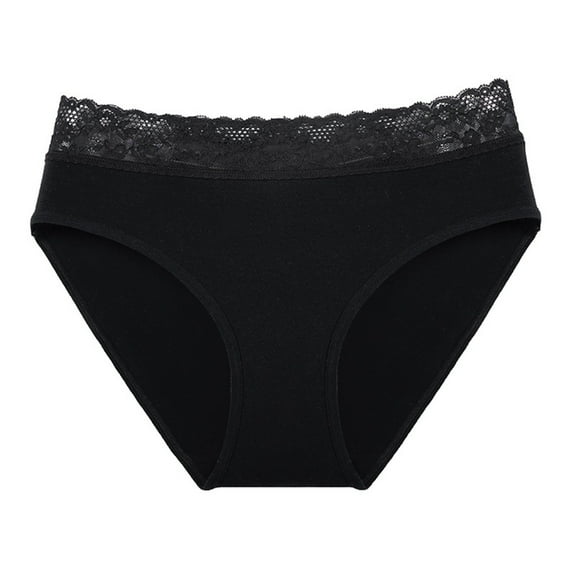 Sngxgn Women's Cotton Breatheable Underwear Briefs Pack(Black,L)