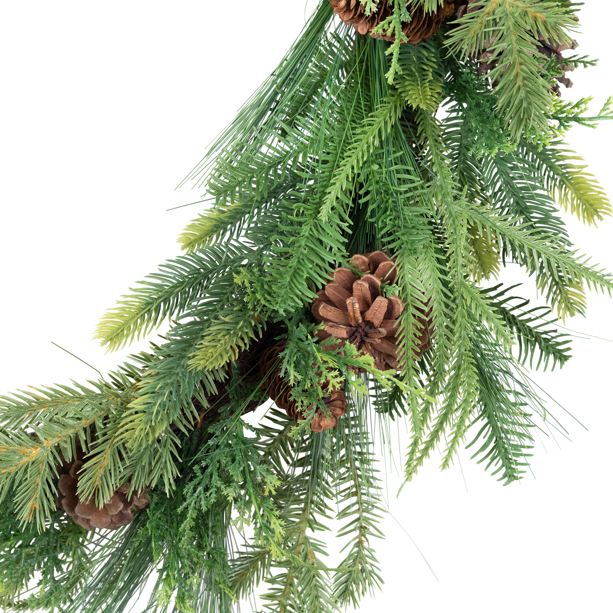 Pinecones and Mixed Foliage Artificial Christmas Wreath - 32" - Unlit