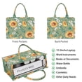 thumbnail image 2 of Large Capacity Tote Bag,Green White Daisy Sunflower Pattern Handbag Fashion Luxury Tote Bag,15.7"x13"x 5.1" Inches,Laptop Compatible, 2 of 6