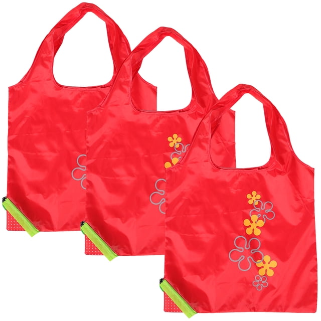 bolsas ecológicas plegables reutilizables estilo fruta, bolsos de compras portátiles de poliéster para mujer (estilo fresa)