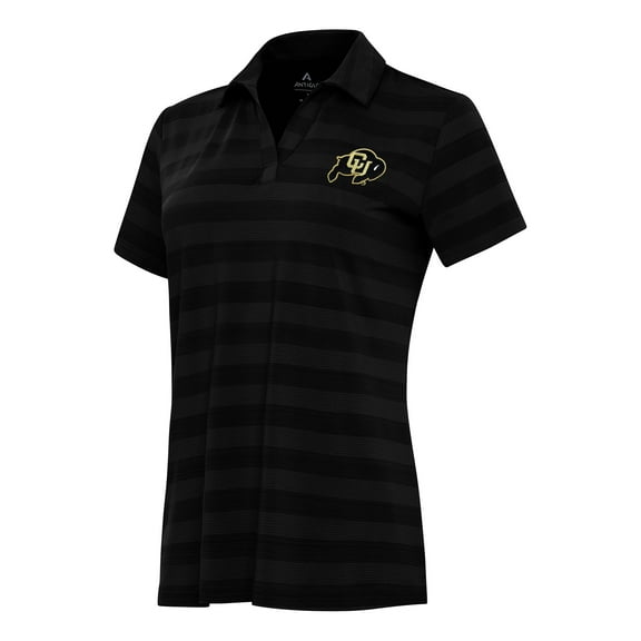 Women's Antigua Black Colorado Buffaloes Tunnel Polo