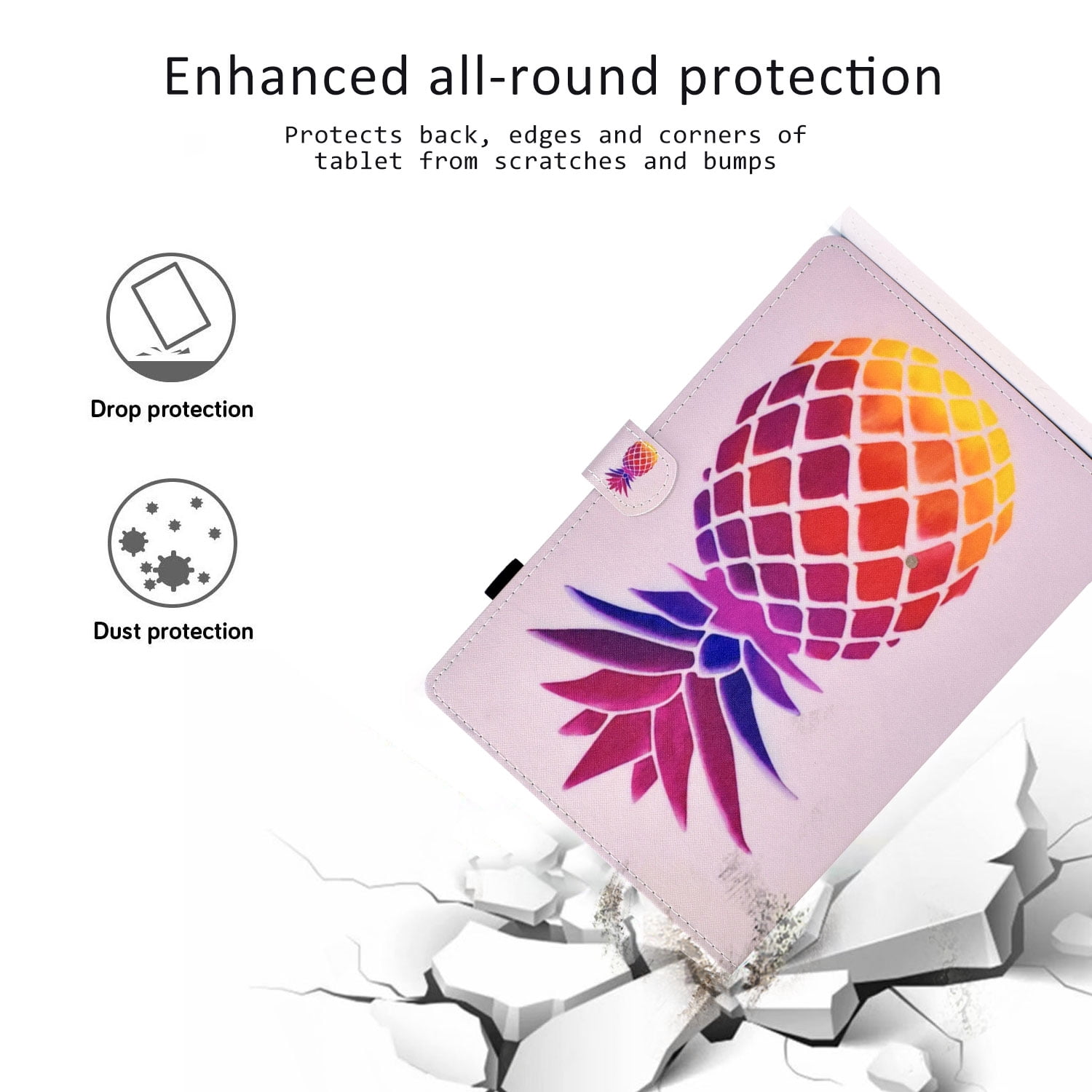 Allytech iPad Air 3 Case 10.5 Inch 2019 iPad Pro 10.5 Case 2017, Slim Folio Kickstand Shell with Pencil Holder Card Pocket Auto Sleep/Wake Cover for Apple iPad 10.5 inch Air 3/iPad Pro 10.5,Pineapple