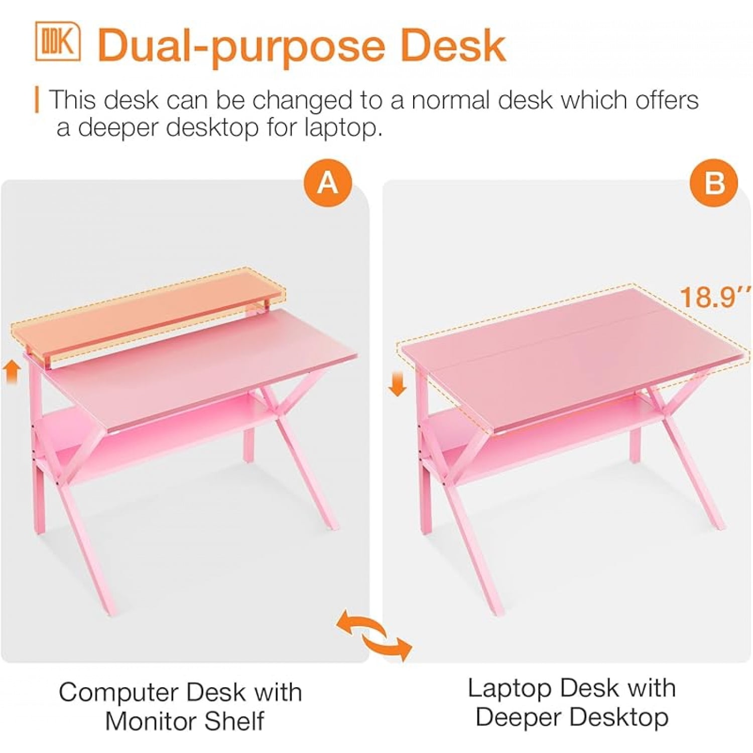 Small Desk, 27.5 Inch Small Computer Desk for Small Spaces, Compact Desk with Storage, Tiny Desk Study Desk with Monitor Stand for Home Office