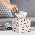 thumbnail image 6 of Susaid Chili Print PU Leather Tissue Box Cover, Square Decorative Tissue Holder, for Living Room, Bedroom, Dining-Table,Kitchen,Office,Car, 6 of 7